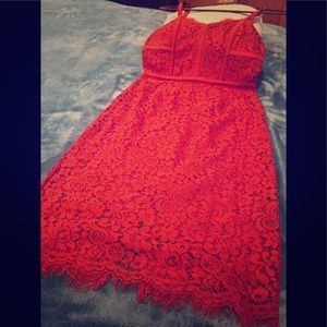 Dark red  lace dress